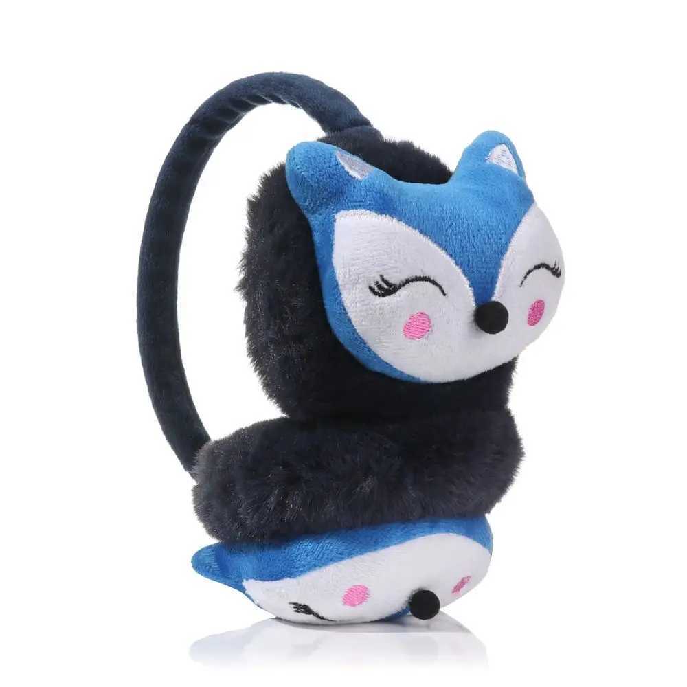 New Cartoon Fox Winter Warm Earrings Soft Plush Thick Adjustable Earrings Mens and Womens Earrings Warm Earrings W241126