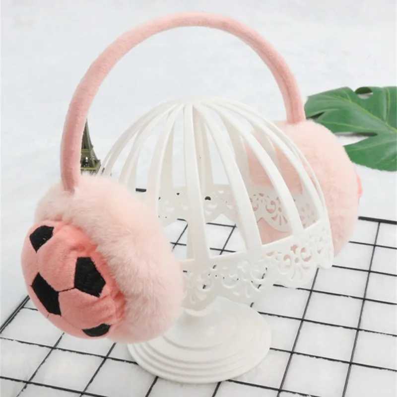 Kids Cute Warm Earmuffs Football Design Unisex Plush Ear Muffs Winter Windproof Comfortable Outdoor Travel Ear Warmers EarflXJ241126