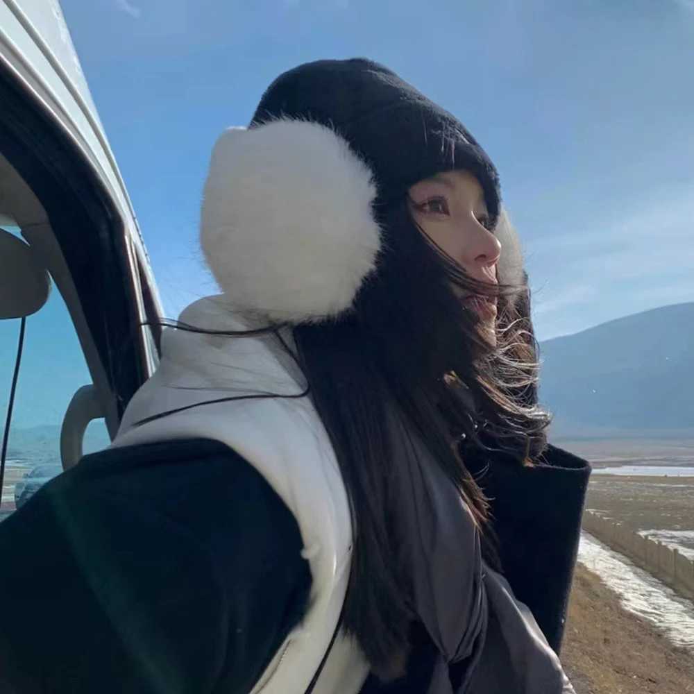 Soft Faux Fur Ear Warmer Winter Earmuffs Women Solid Color Plush Earfl Outdoor Cold Protection Ear-Muffs Ear Cover OrejerasXJ241126
