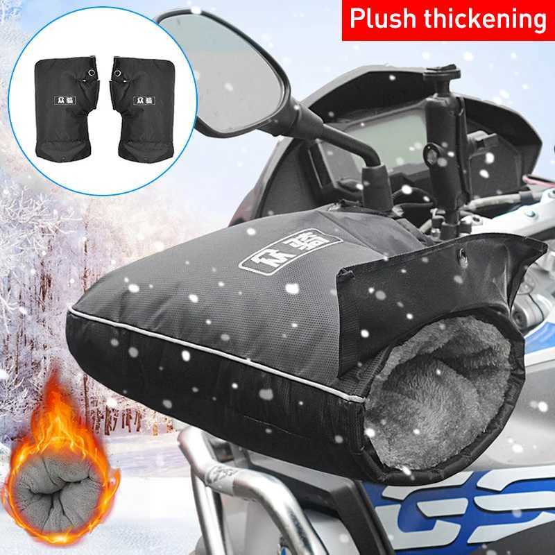 Motorcycle Scooter Thick Warm Handlebar Muff Grip Handle Bar Muff Rainproof Riding Protective Winter Warmer Thermal Cover Gloves S25118