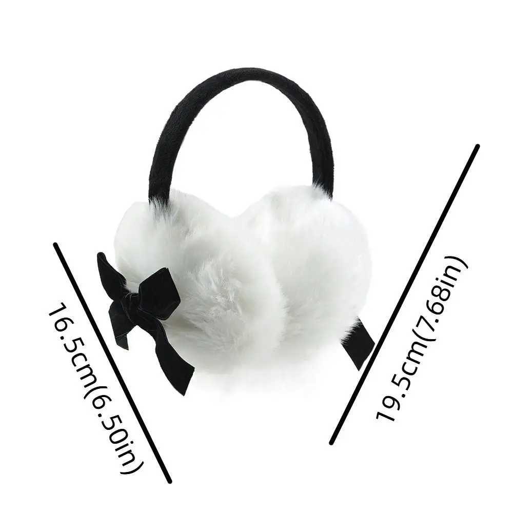 Cute Janese Faux Fur Plush Earmuffs JK Sweet Thicken Y2k Bowknot Earmuffs Windproof Cycling Winter Earfl WomenXJ241126