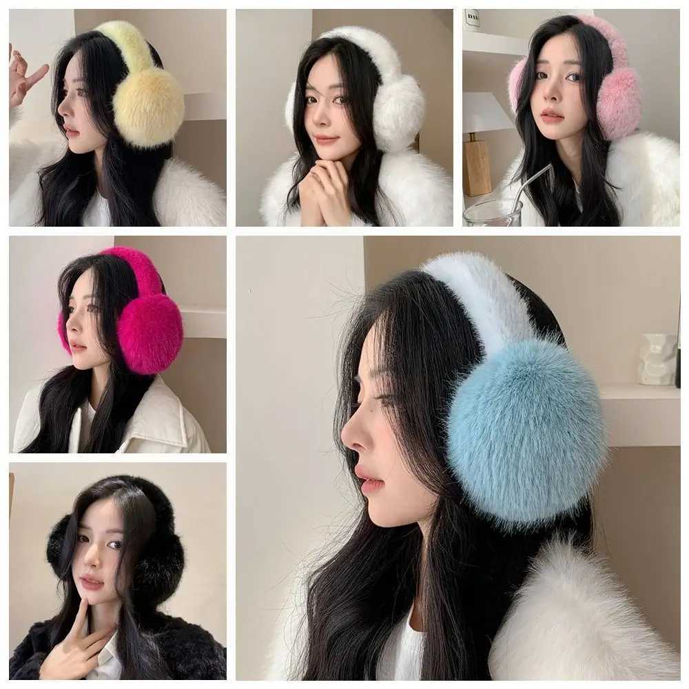 Cute Ear C Imitation Fur Plush Earmuffs Solid Color Folding Winter Earmuffs Keep Warmer Earfl Foldable Ear Cover GirlXJ241126