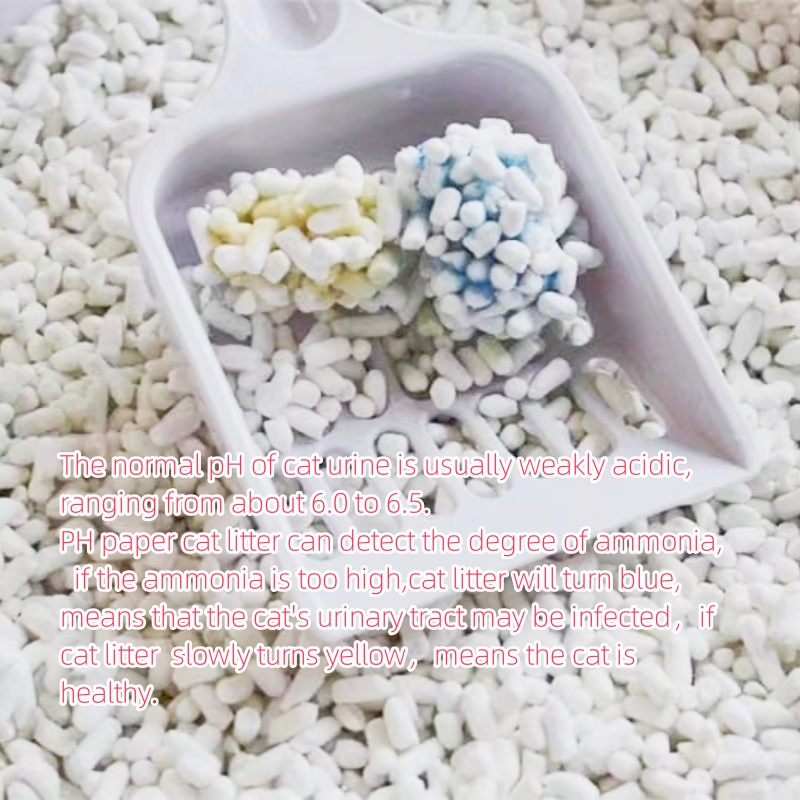 PH Monitoring Paper Cat Sand Recycled Natural Biodegradable Flushable Clumping Color Changing Paper Cat Litter