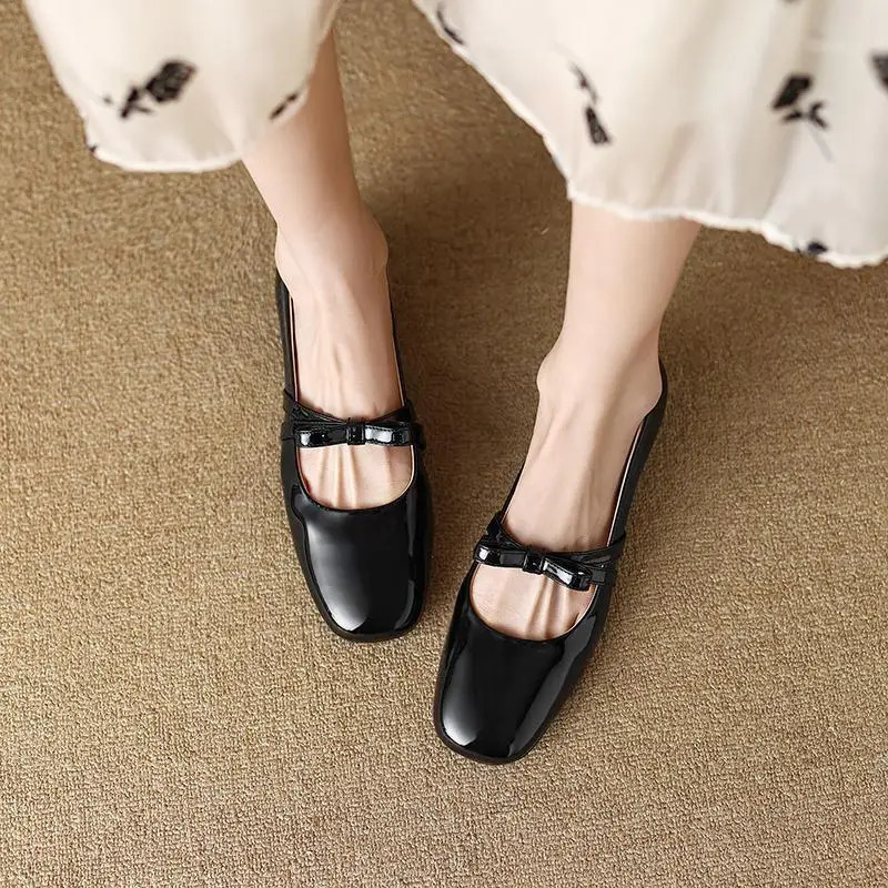 Womens Shoes 2024 Autumn Low Heels Bowknot Shallow Cut Ballet Single Shoes Womens Mary Jane Shoes Ladies Zapatos De Mujer 241126