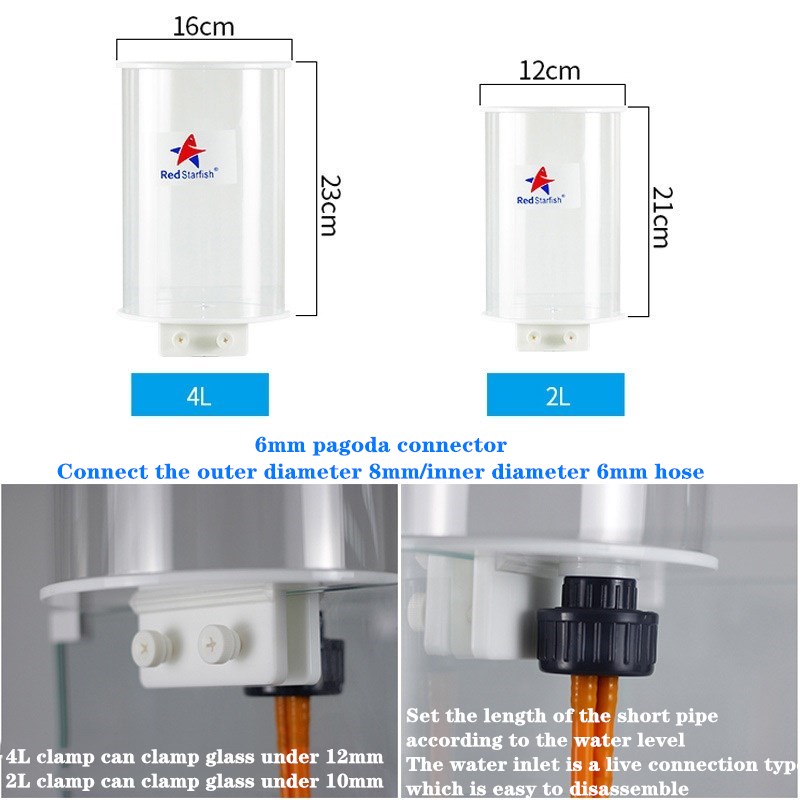Red Starfish 2/4L Fish Tank Auto Top Off Water Filler Water Level Controller Water Tonic Bucket