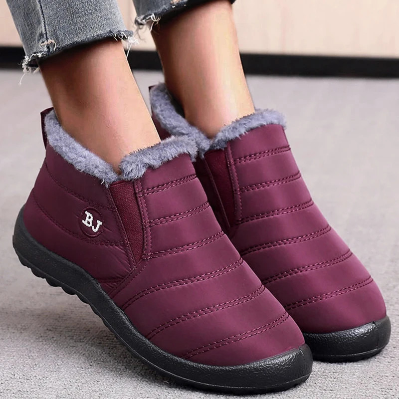 Boots womens snow fashion womens shoes slide on the platform boots womens ankle boots waterproof casual Botas no print winter shoes 241126