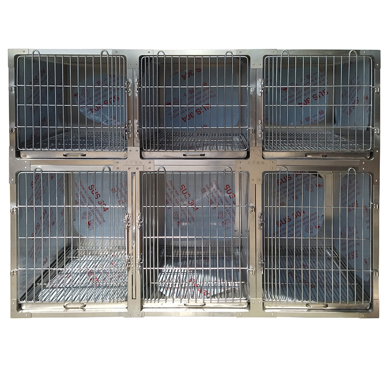 China Hot Selling Various Size Heavy Duty Pulleys Thickened Stainless Steel Folding Dog Cage Pigeon Cage Pet Cage