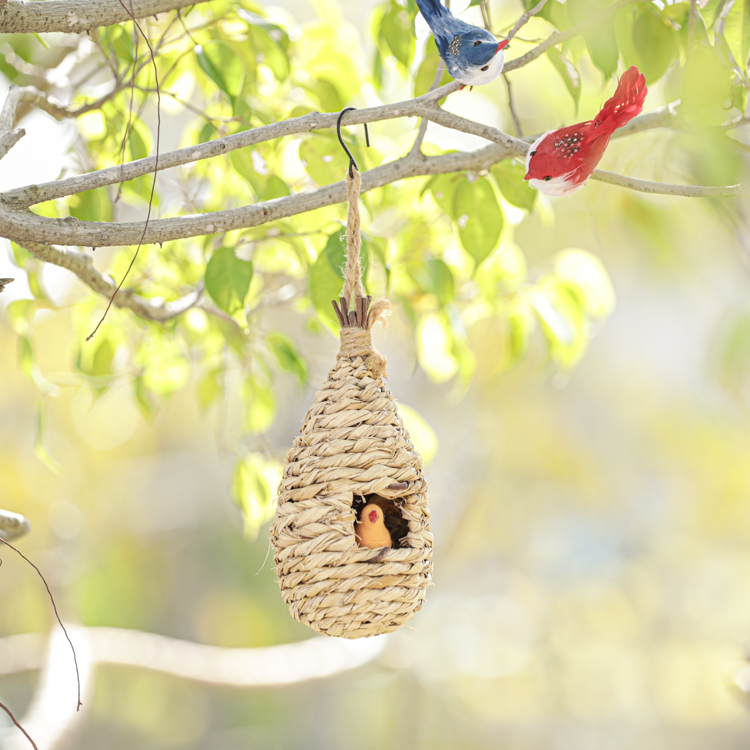 2022 Best seller Grass Hand Woven Hummingbird House Hanging Bird Nest House