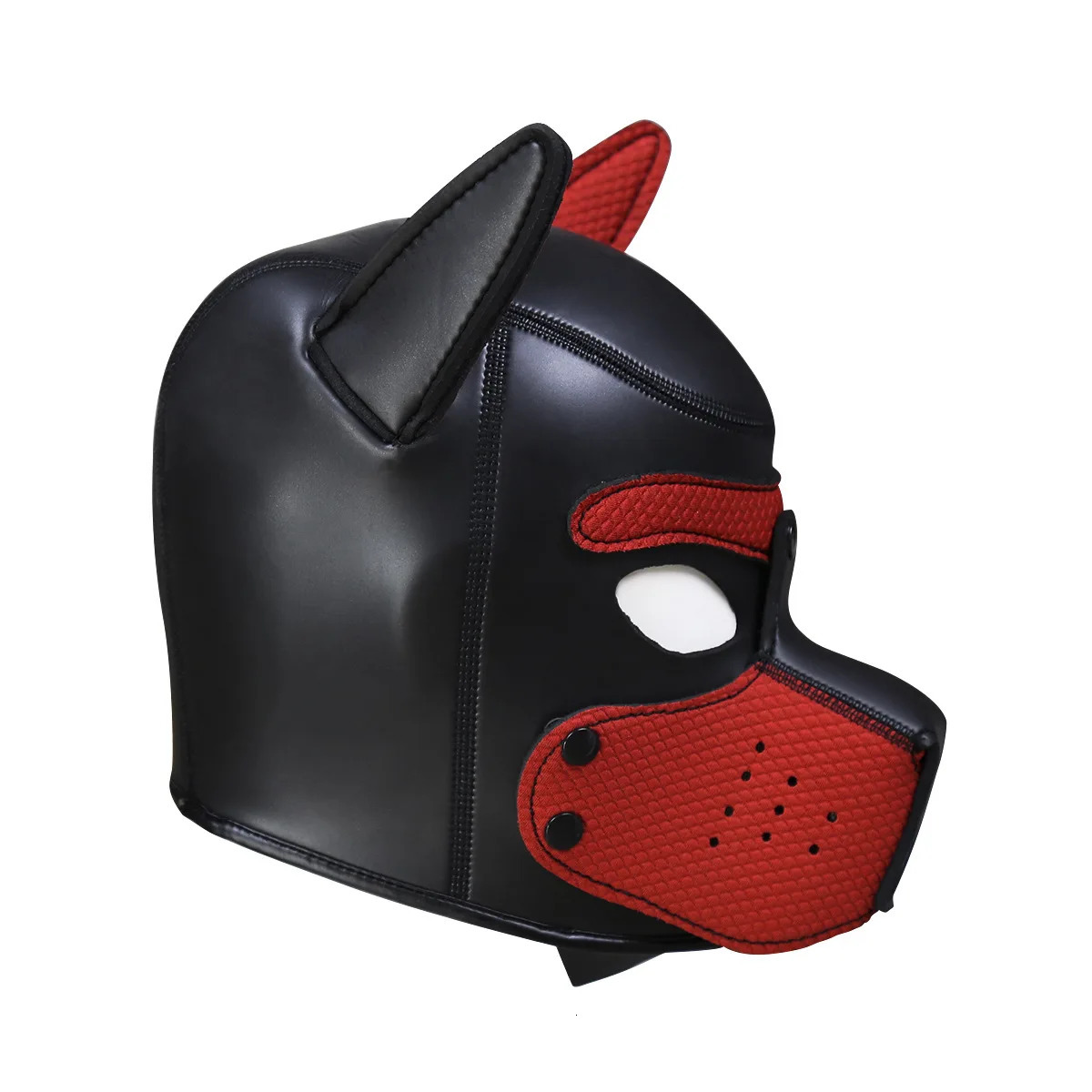 Fetish Head Mask BDSM Bondage Restraints Leather Pet Role Play Erotic Latex Rubber Dog Hood Mask Puppy Cosplay For Adult Games 240419