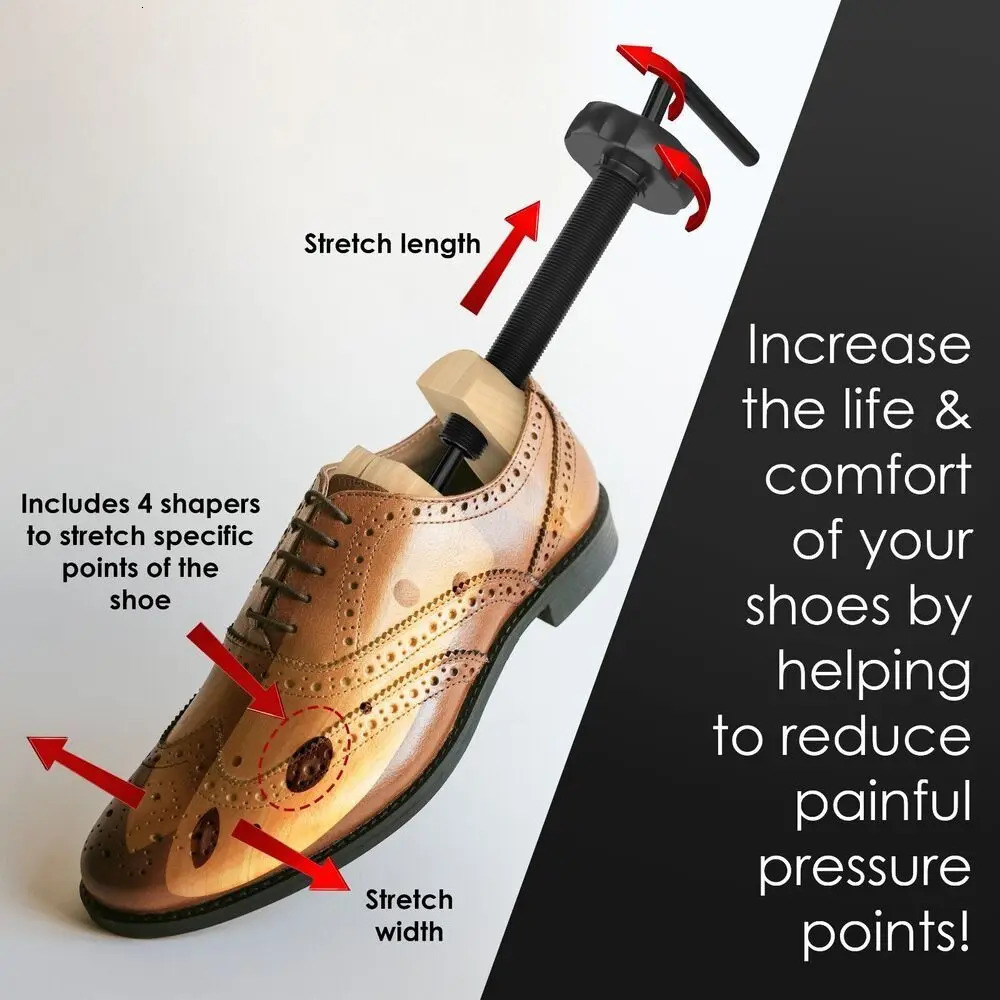 2-way adjustable stretch shoes tree shaped shoe rack pine shoe extender mens shoe accessories S/M/L 241126
