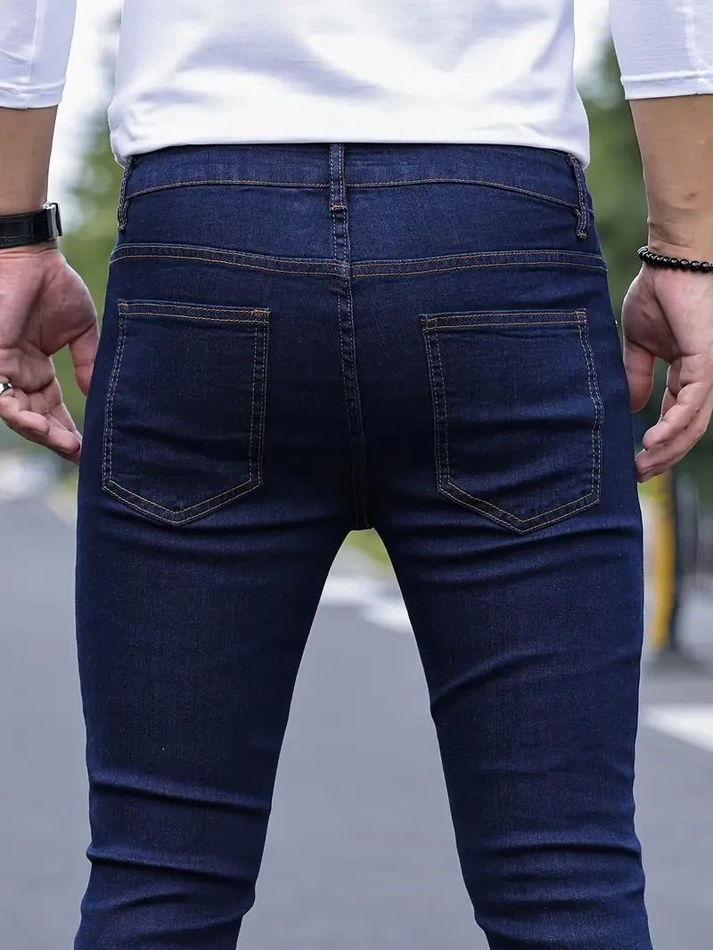 Men Classic Advanced pencil Jeans Jean Homme Man Soft Stretch Black Biker Masculino Denim Trousers Mens Solid Pants 241126wtt
