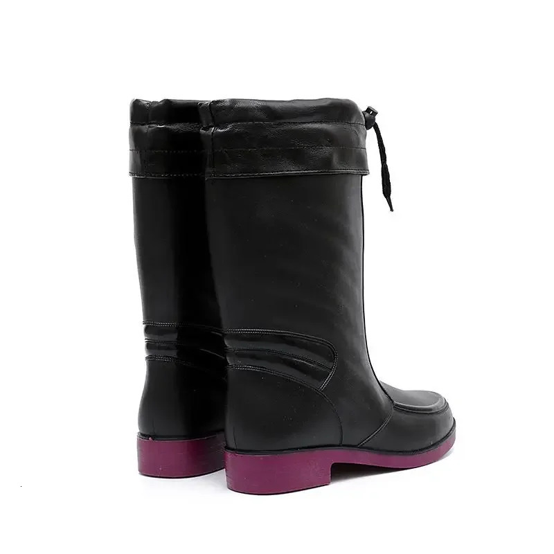 Mens waterproof and anti slip PVC fashionable mens rain boots lace free rubber wear-resistant Galohes City Garden 241126