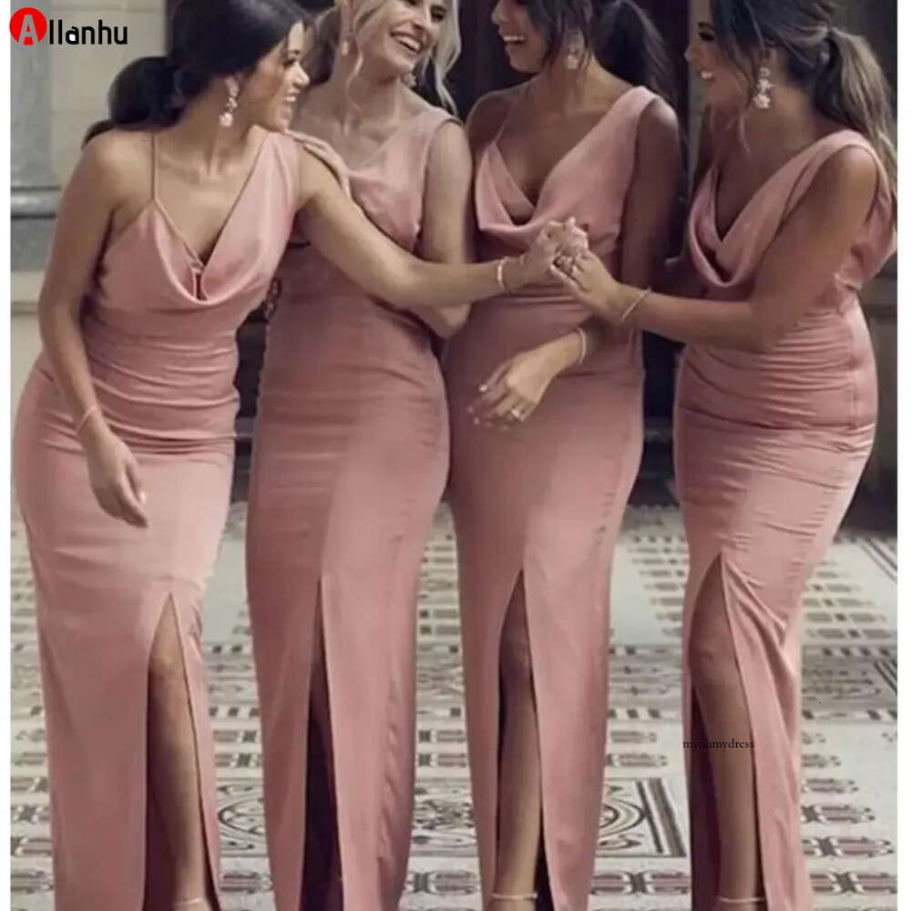 Bridesmaid Dress with V Neckline Fitted Split Skirt Long Formal Evening Prom Gown Wedding Party Gowns 5j1 2024