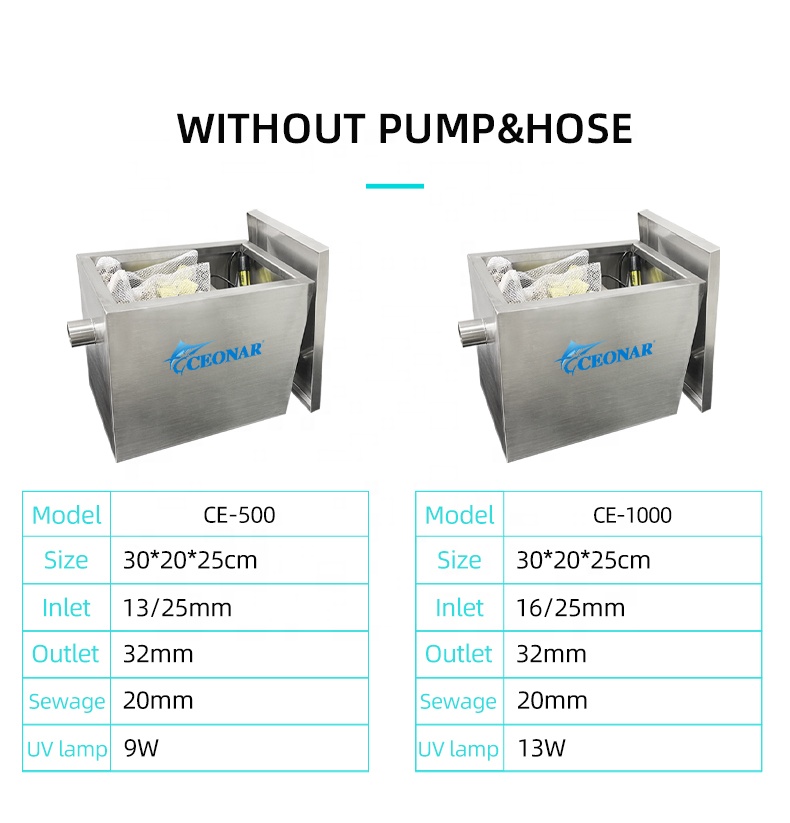 Factory Small External Pond Water Pump Bio Filter For Fish Ponds Capacity 1000 Litre