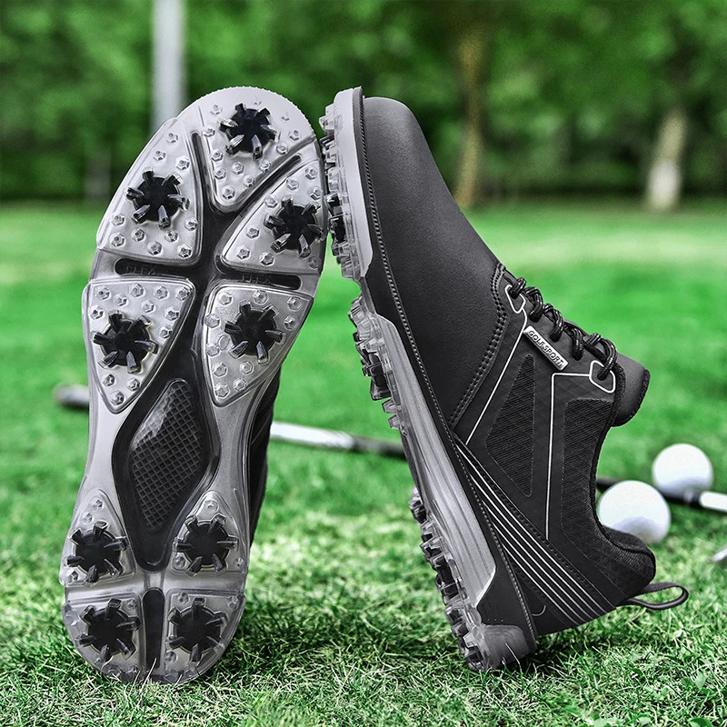 LiXingMing Golf Shoes Men White Sell Well Water proof Cleats Golf Sport Shoes Outdoor Training Golf Sneakers Size 40-48# 241126