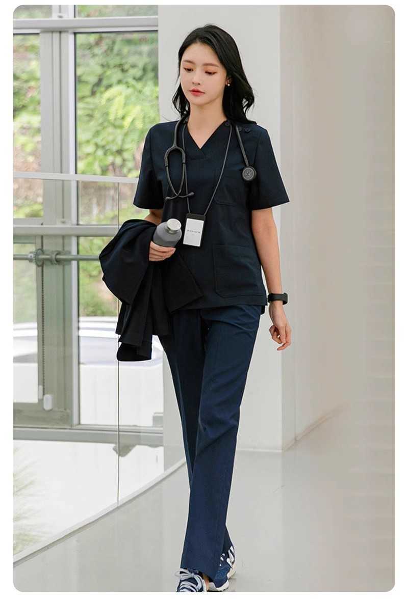 Operating room hand washing clothes Women's short sleeve elastic brush hand clothing operating clothes Medical dental doctor overalls nurse