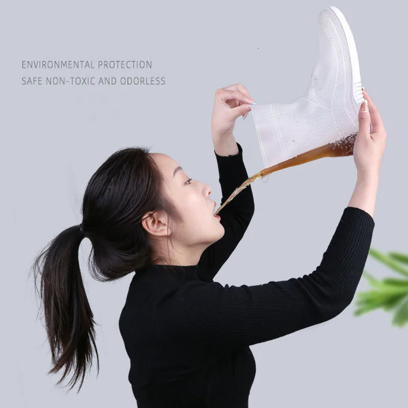 fashion rain boots waterproof TPE rubber boots anti water ski shoe covers rainy day shoe covers for boys and girls 241126