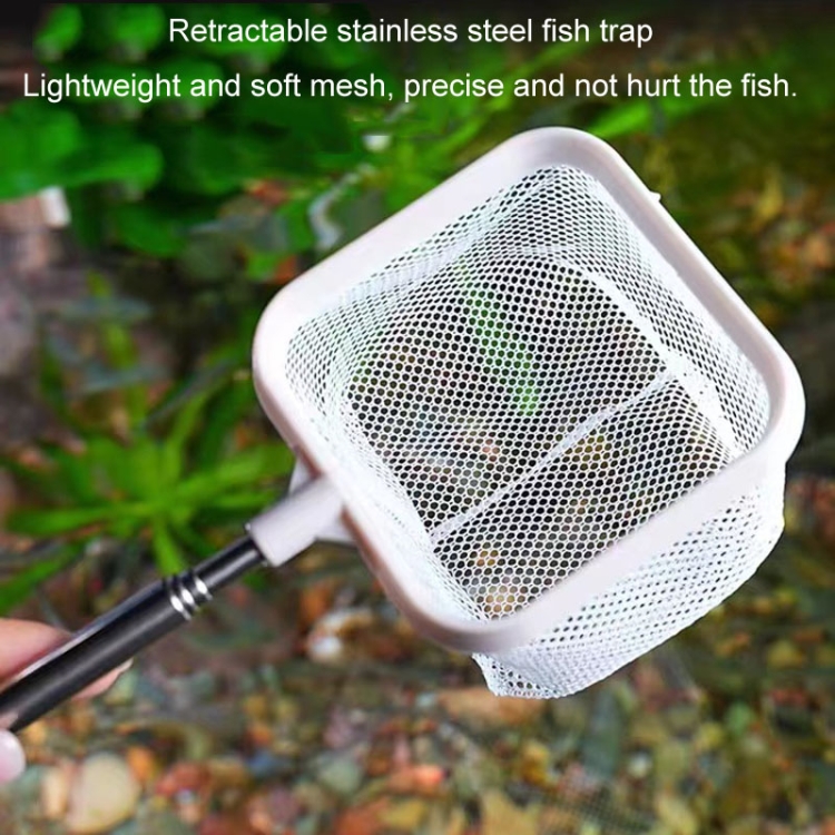 Hot selling 3D Fish Tank Fishing Net Stainless Steel Retractable Fish Shrimp Fish Net Pocket