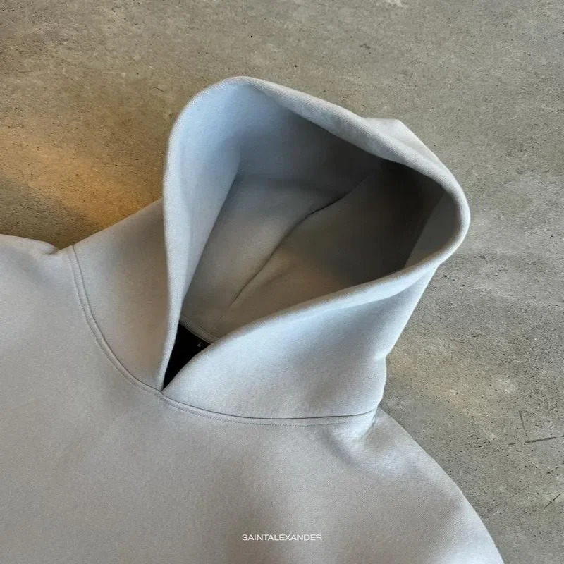 Y2k autumn and winter simple thick street hoodie casual loose solid color Y2k mens hoodie 241126