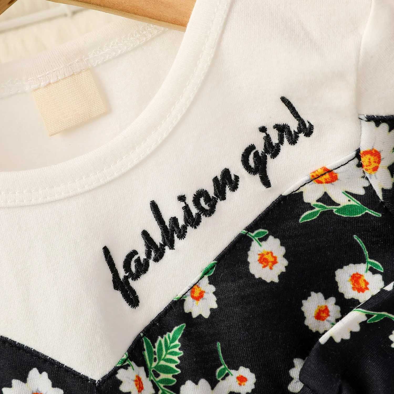 Clothing Sets 2024 New Fashion Baby girl Fall Daisy Sweatshirt +Pant With All Over Print 2Pcs Pastorale Pantsuit H241126