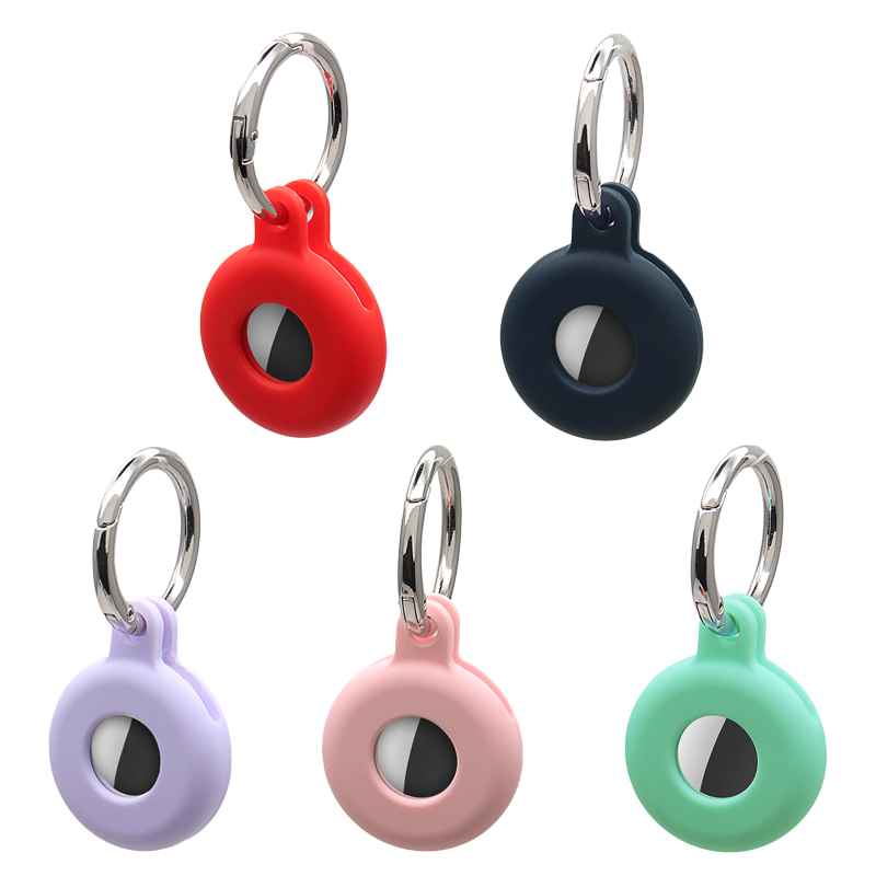 360 Full Protection Silicone Air tag Case Cover Protective Case For Airtag Pet Collar Keychain Air tag Case Holder