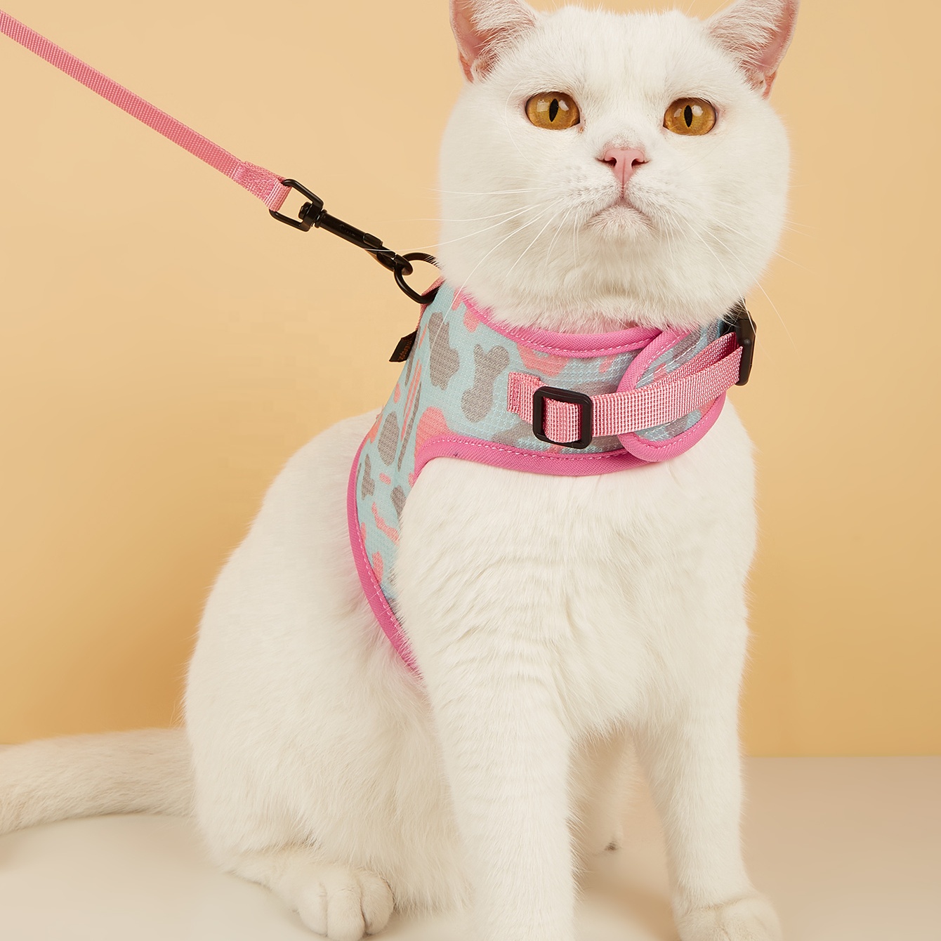 MIDEPET Wholesale breathable small adjustable dog harness with leash set custom logo pattern accept dog harness and leash luxury