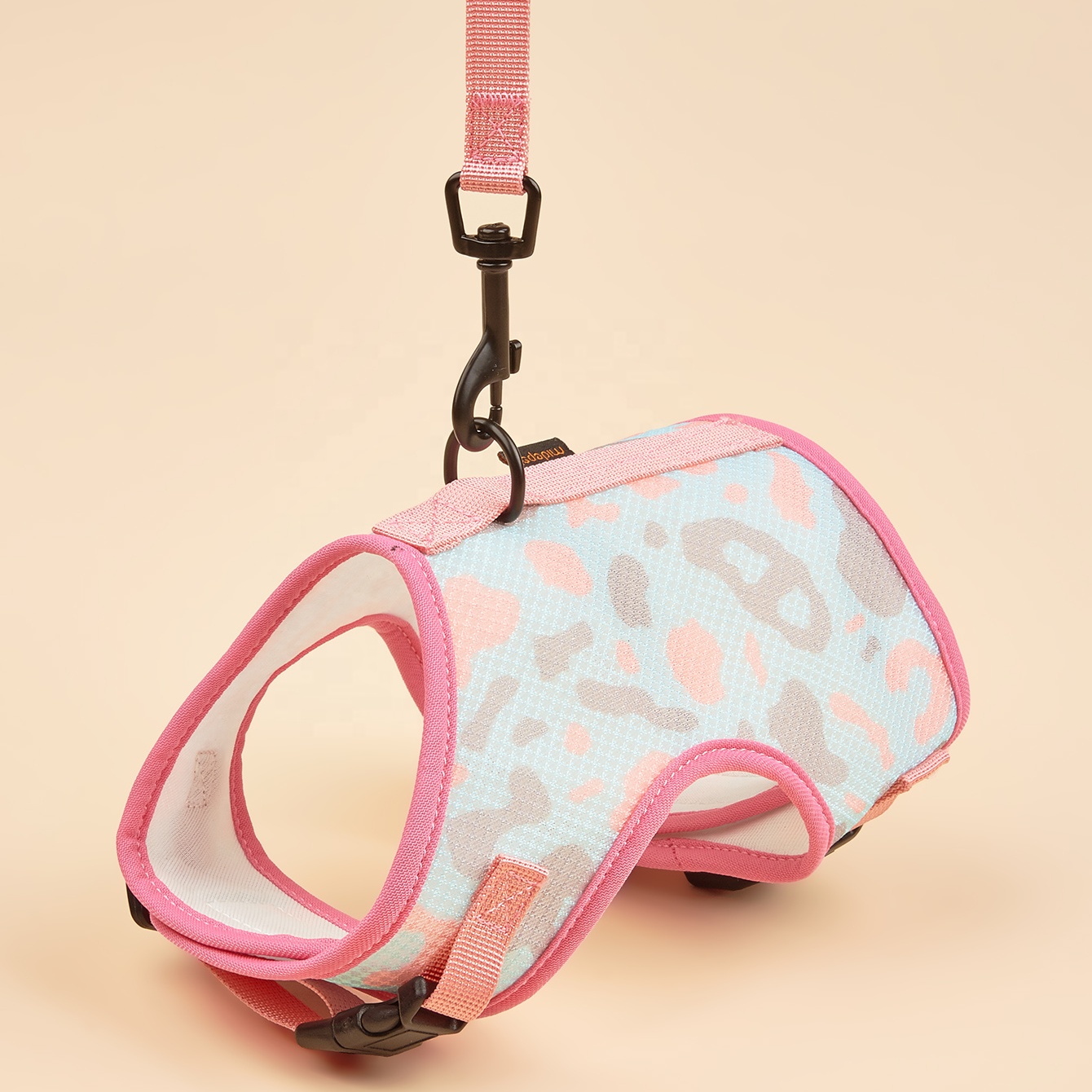 MIDEPET Wholesale breathable small adjustable dog harness with leash set custom logo pattern accept dog harness and leash luxury