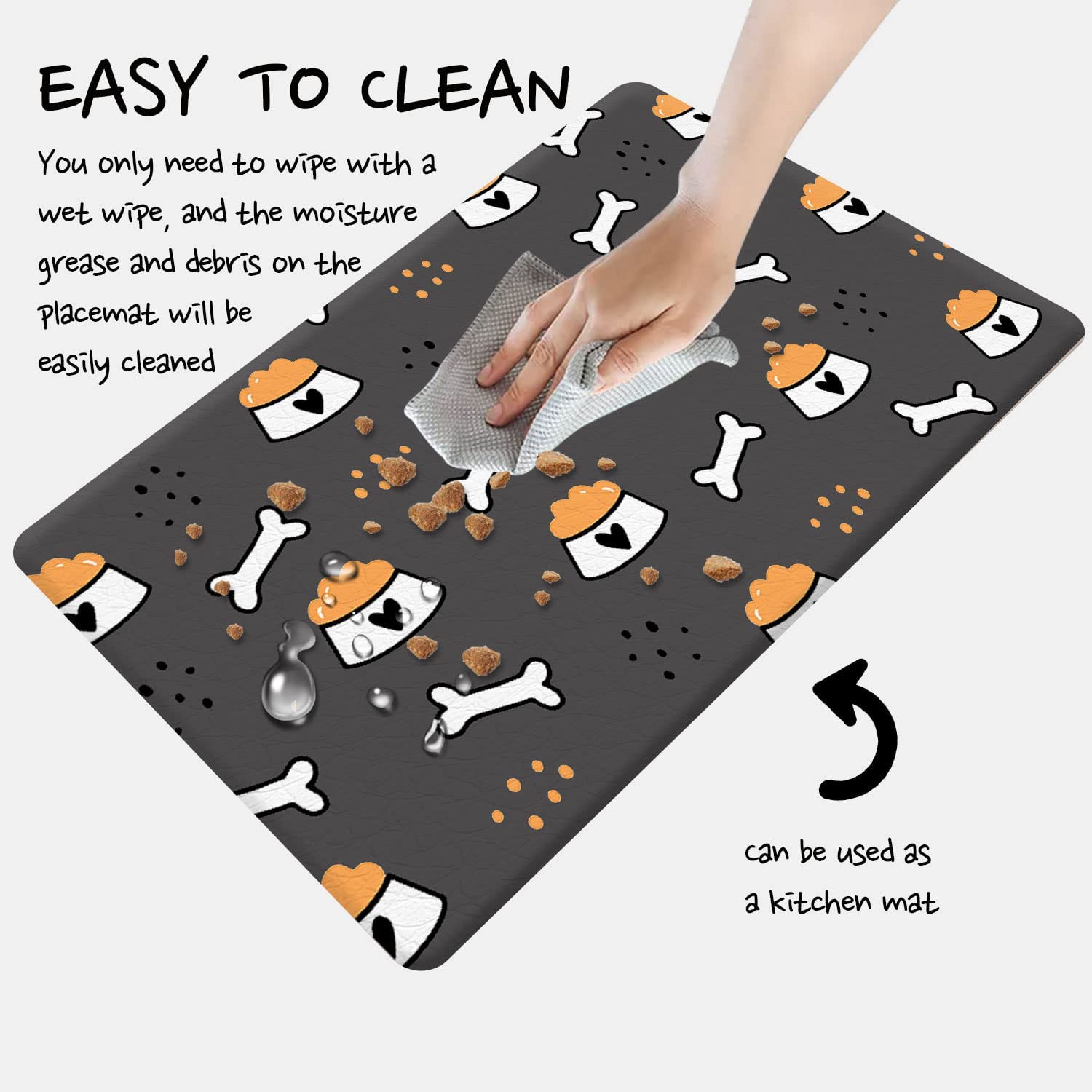 Amazon Hot Eco-Friendly and Non-Toxic Pet Food Mat Easy to Clean Waterproof Nonslip Mat for Dog Bowls and Water
