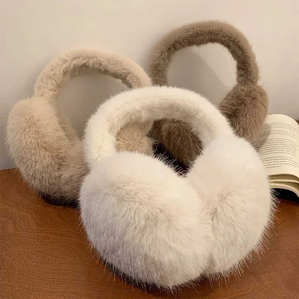 Soft Plush Ear Warmer Winter Earmuffs for Women Men Fashion Solid Color Earfl Outdoor Cold Protection Ear-Muffs Ear CoverXJ241126