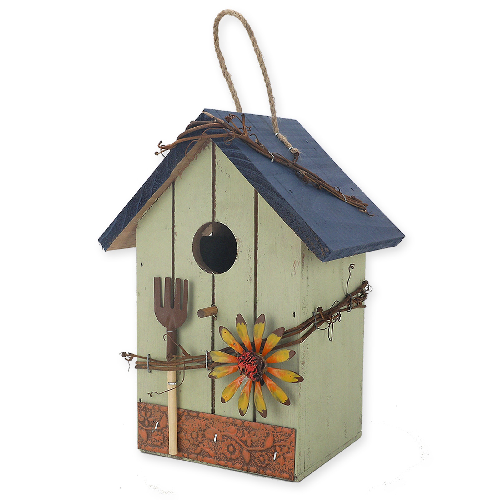 Portable Garden Tree Decoration DIY Wild Painted Animal Bird Cages Hanging Outdoor Wooden Bird House