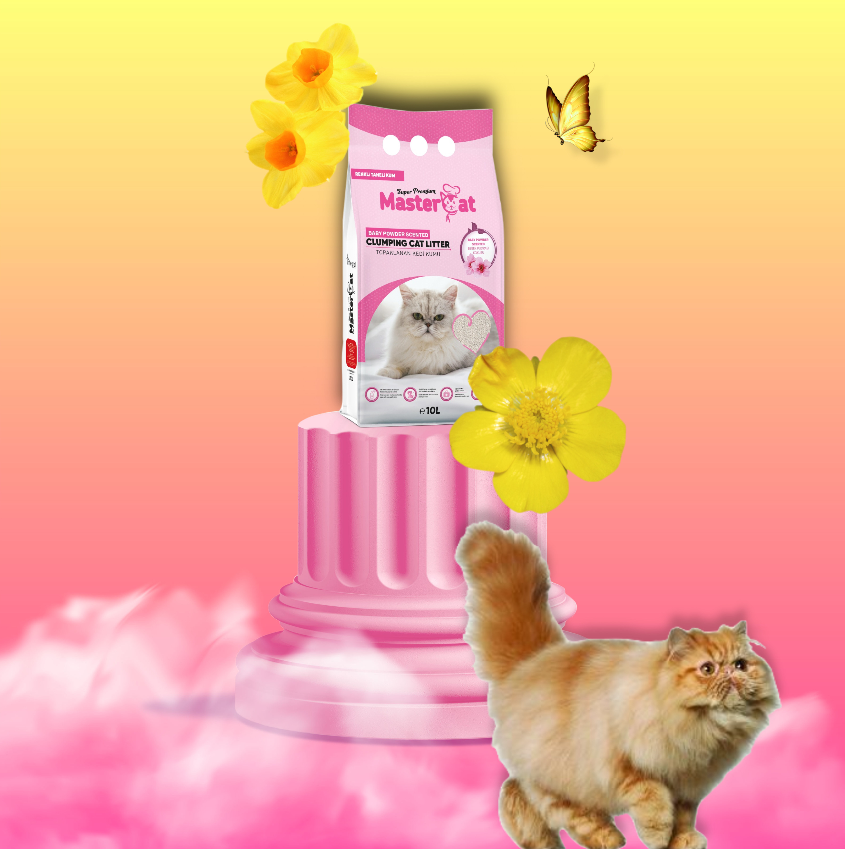 High Grade Mastercat Baby Powder Scented Cat Litter Gray Packaging for Cats Sand Real Cats Tr;trprovince20100965
