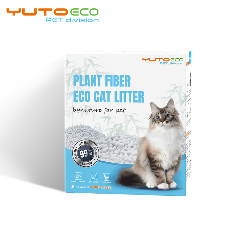 Wholesale OEM ODM Striped Shape Dust Free Plant Fiber Natural Flushable Clumping PH Health Indicator Cat Litter Sand