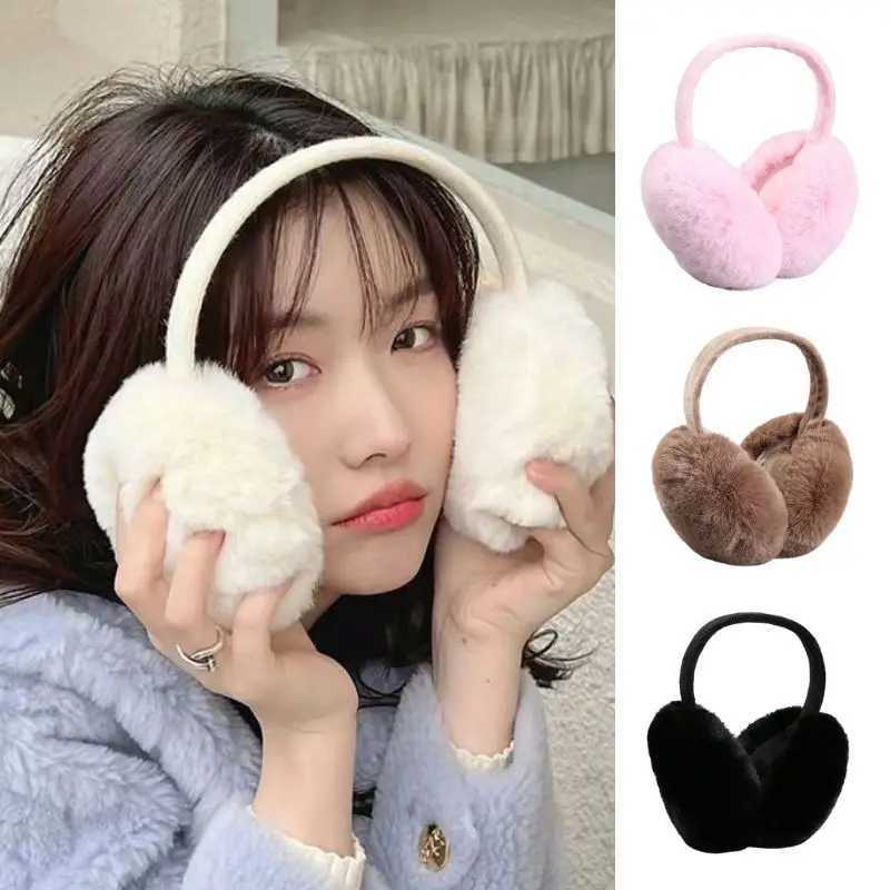Fashion Solid Soft Plush Ear Keep Warmer Winter Earmuffs For Women Men Fashion Outdoor Earfl Protection Ear-Muffs Ear CoverXJ241126