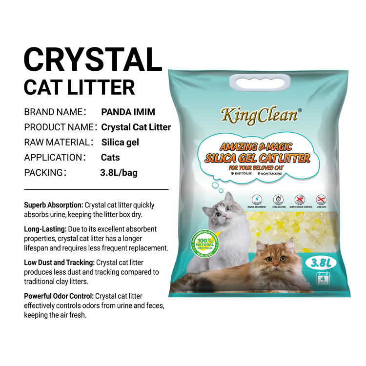 Eco-friendly health care crystal cat litter Litere pour chat en cristal silica gel cat litter
