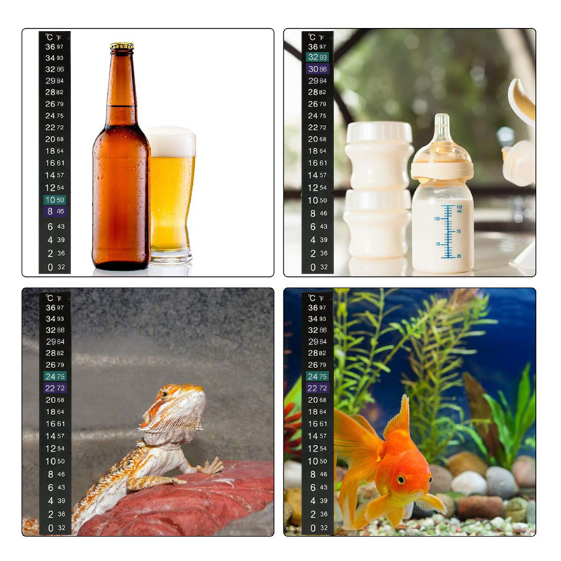 LCD Stick on Digital Thermometer Aquarium Water Thermometer Sticker Strip Adhesive Fish Tanks Accessories 0 to 36 Degree Measure