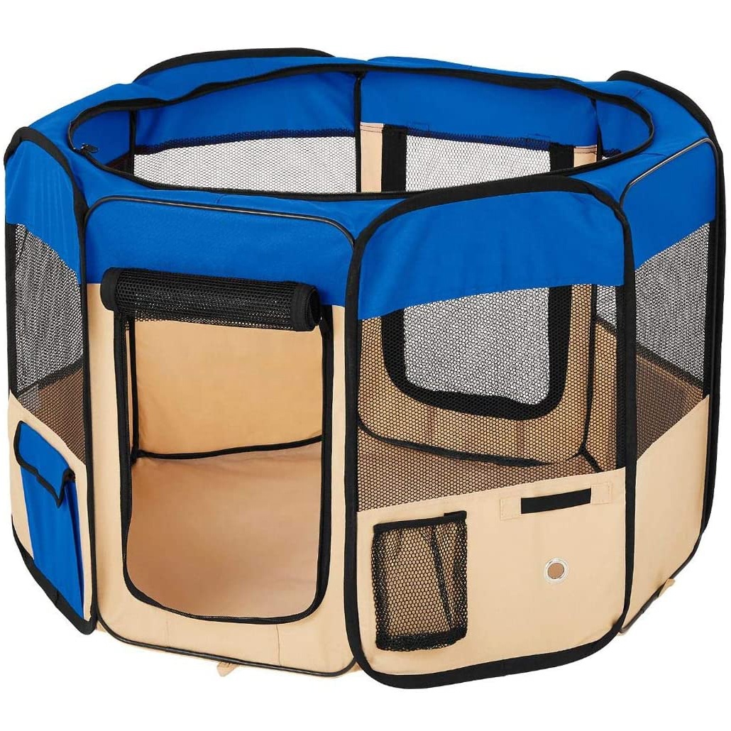 Portable Lightweight Pet Playpen with Eight Panels Strong Pet Playpen Fabric dog exercise dog playpen