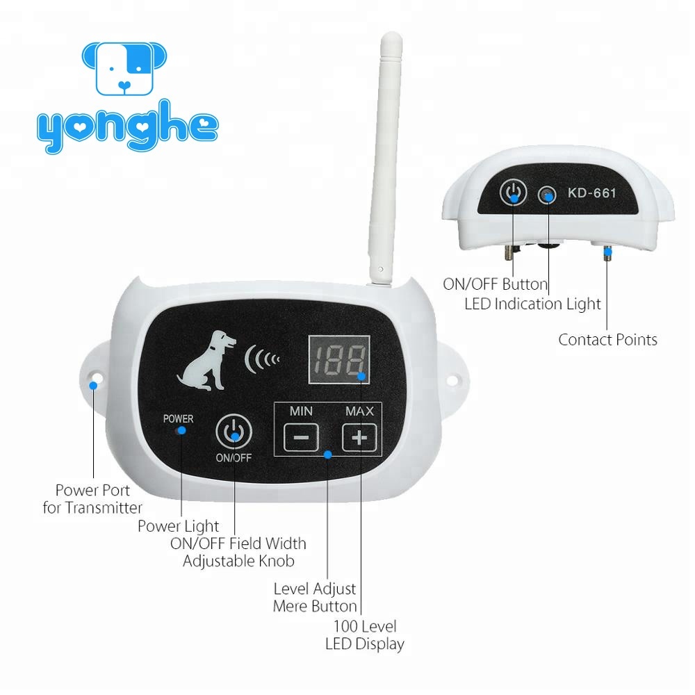 China Factory Wholesales Outdoor Pet Dog Wireless Fence Remote Control Electric Pet Containment System 3 dog