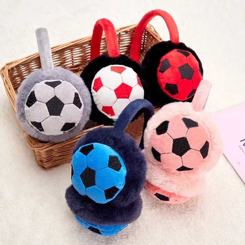 Kids Cute Football Earmuffs Winter Outdoor Travel Cold-proof Ear C Warmer Thickened Warm Ear Muffs for Baby Boy GirlXJ241126
