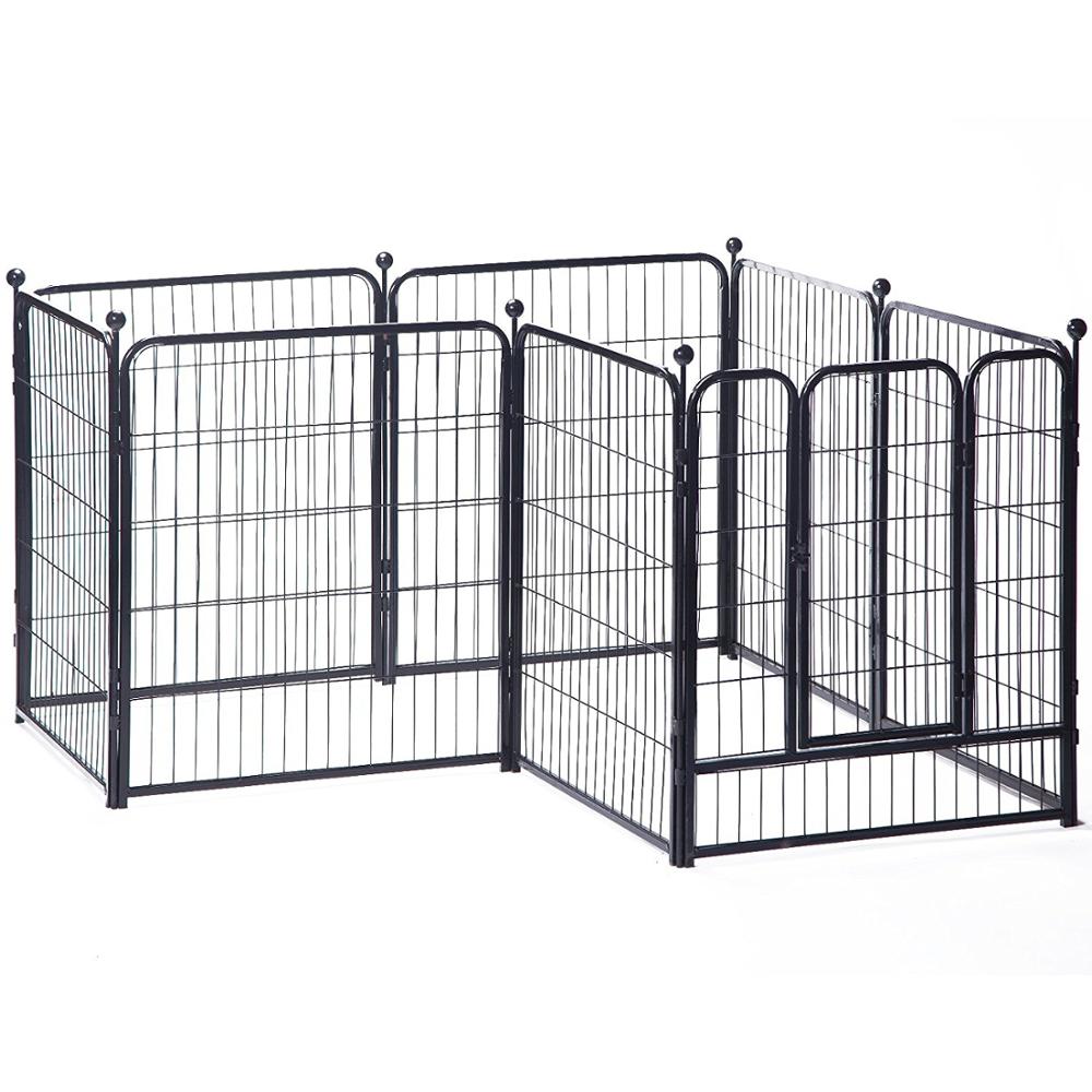USA Warehouse 8-Panel Safe Gate Lock Cheap Outdoor Large Folding Retractable Metal Pet Dog Playpen Fence
