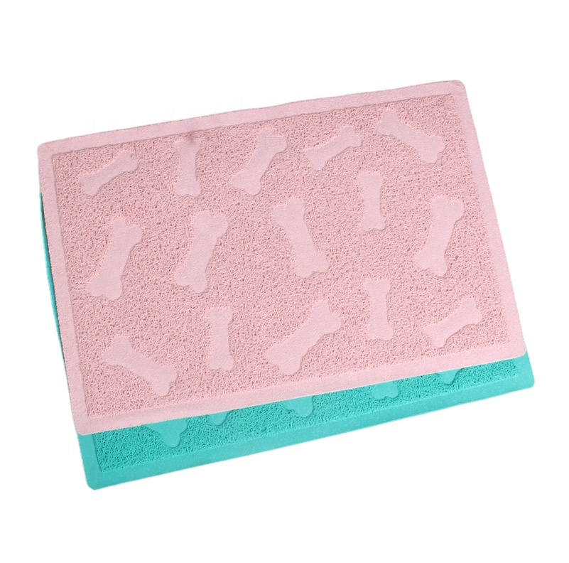 Pet feeding mat eco friendly cat litter tray mat with different designs and shapes water proof pet placemat
