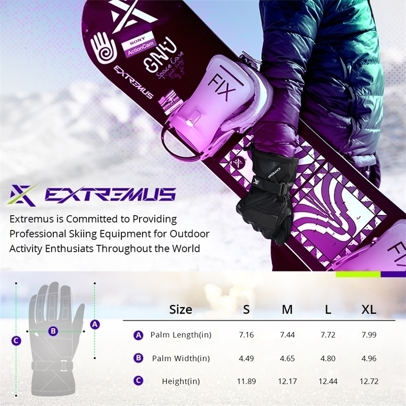 Extremus Outlook Ski Gloves for Man and Women Warm Thinsulate Snow Cold Weather Waterproof Windproof Sn 241125
