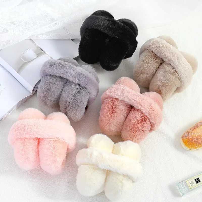 New Solid Color Soft Plush Ear Warmer Winter Warm Earmuffs Fashion Ear Cover Outdoor Cold Protection Ear-Muffs Folding EarflXJ241126