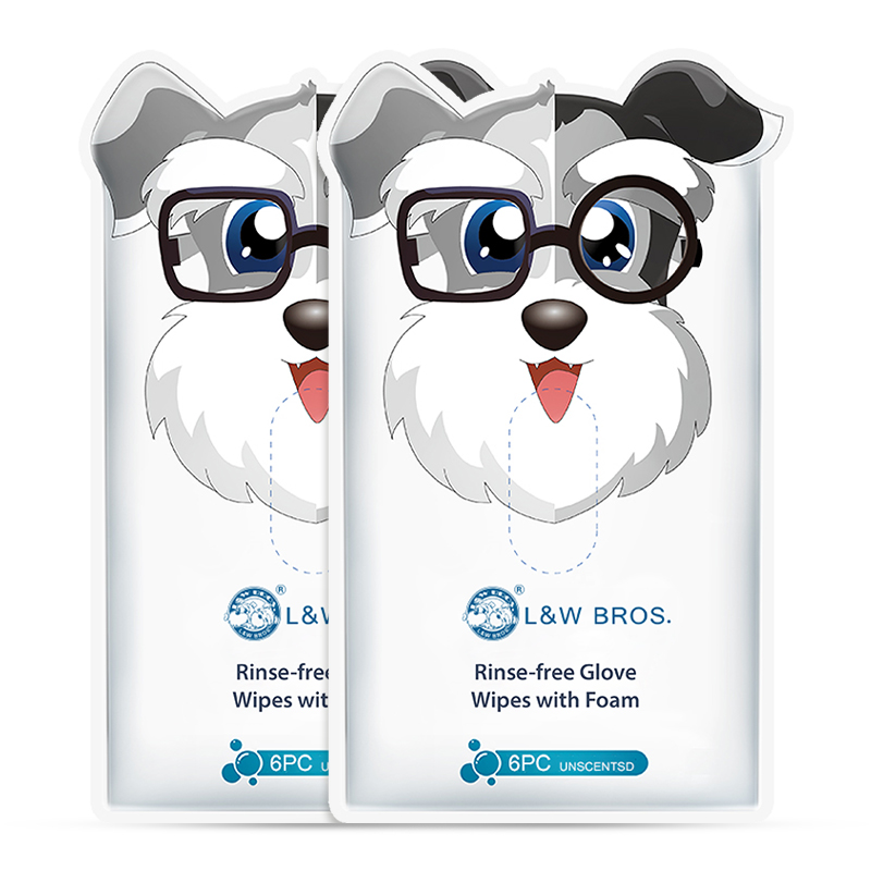 Biodegradable pet disposable gloves clean and soothe pet hair without washing