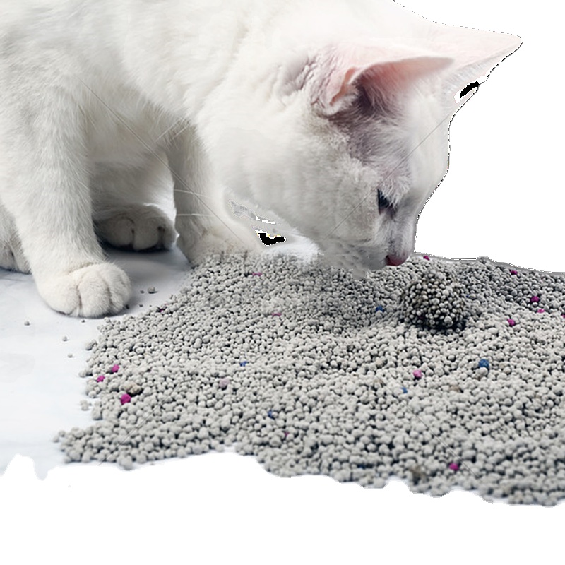 Direct sales of high-quality cat litter made of crushed bentonite with colored particles