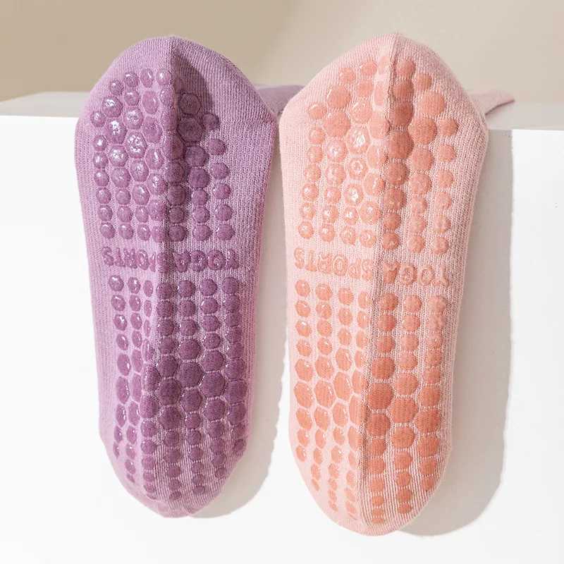 Comprion Socks Stockings Women Profional Silicone Anti-slip Pilates Yoga Socks Solid Color Cotton Floor Gym Fitn SocksXJ241125