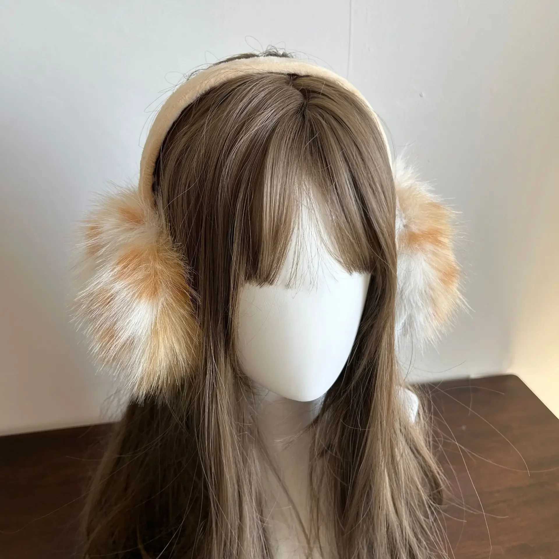 Y2k Leopard Faux Fur Earmuffs Folded Winter Warm Thickened Anti-freeze Women Janese Ear Protection Cycling Eaags AccoriesXJ241126