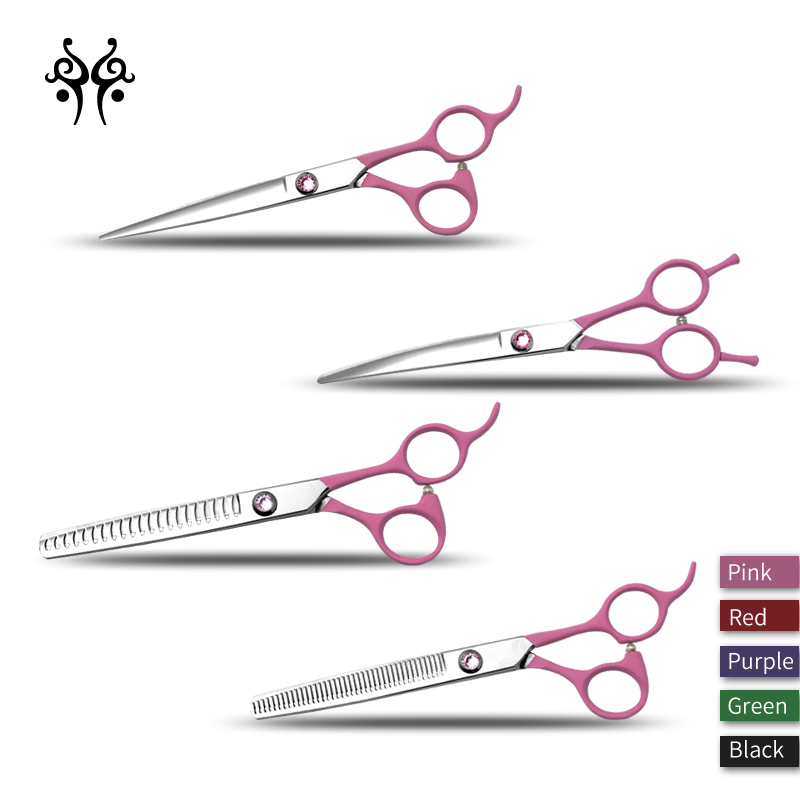 Hot Selling 7.0 Inch Stainless Steel Multi-Color Pet Grooming Scissors Sets For Dogs & Cats