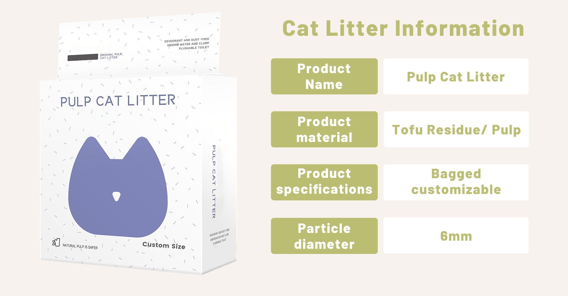 High-Performance Highly Absorbent Gentle and Dust-Free Paper Cat Litter