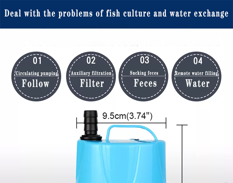 Zaohetian Bottom suction pump 60W submersible pump for pond Aquarium