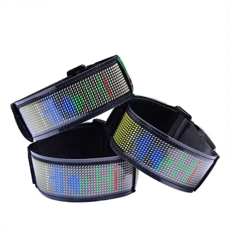 Wholesale DIY LED Display Glowing Collar Luminous Flashing Necklace Outdoor Walking Night Safety Pet Collar With APP Control